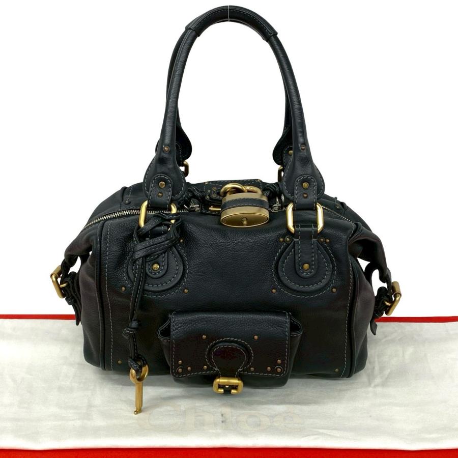 Chloe（クロエ） 極 美品 袋 鍵付き パディントン ロゴ 金具 スタッズ