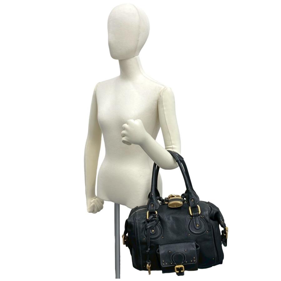 Chloe（クロエ） 極 美品 袋 鍵付き パディントン ロゴ 金具 スタッズ