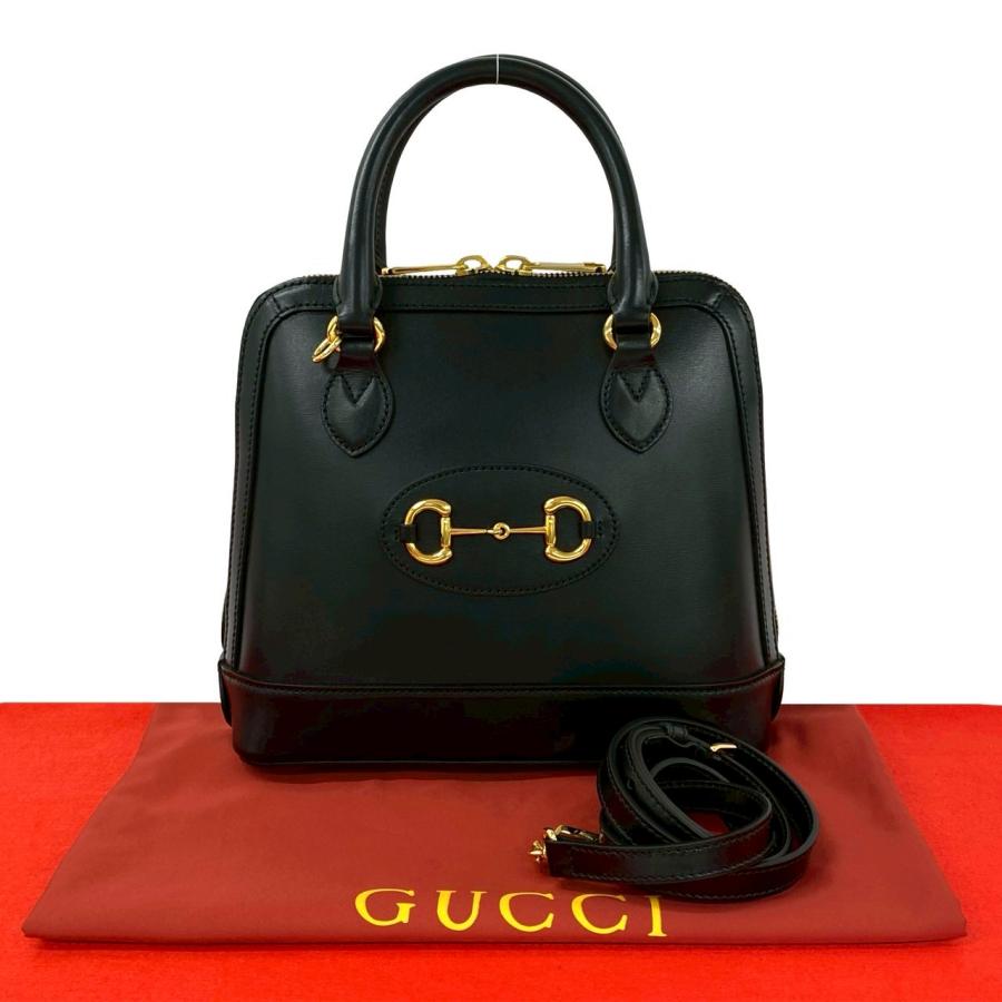 GUCCI グッチ　ブラックレザーバッグ GUCCI（グッチ） 未使用保管品 希少品 袋付き ホースビット 1955