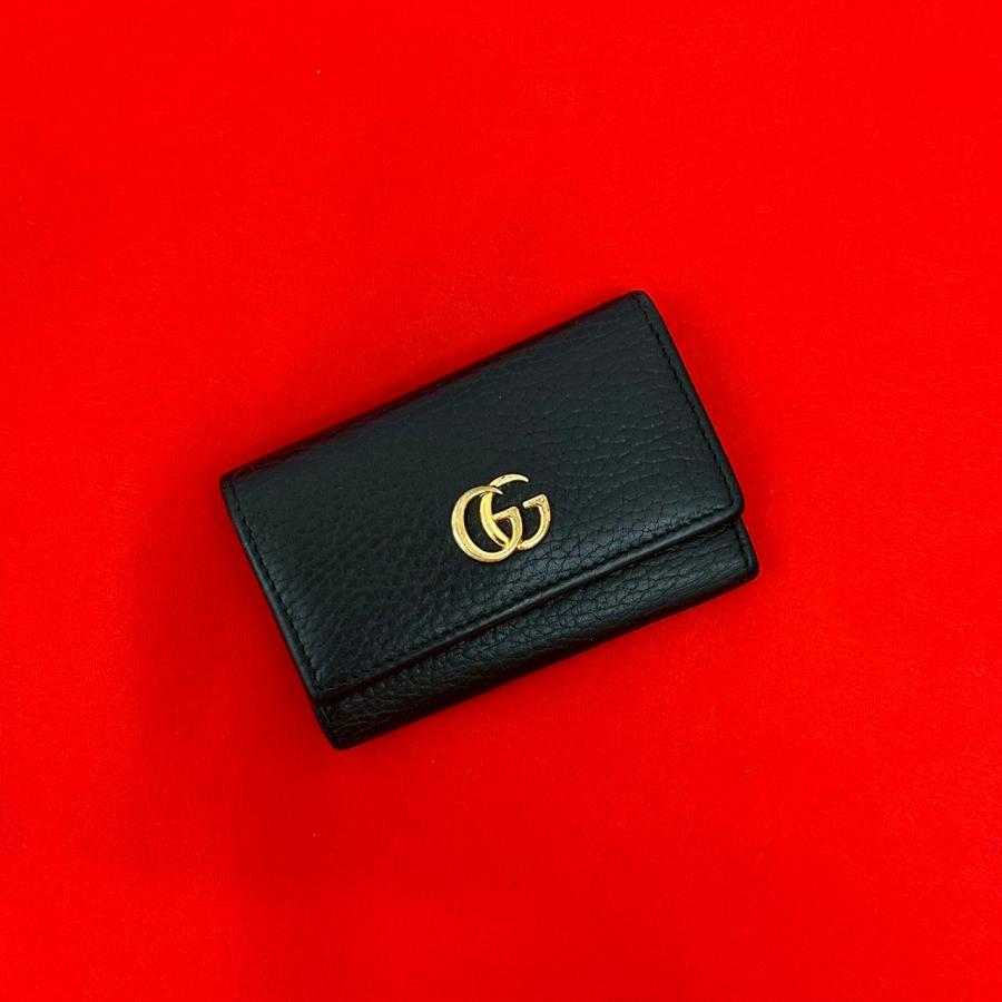 GUCCI（グッチ） 極 美品 希少品 GGマーモント ロゴ 金具 レザー 本革 