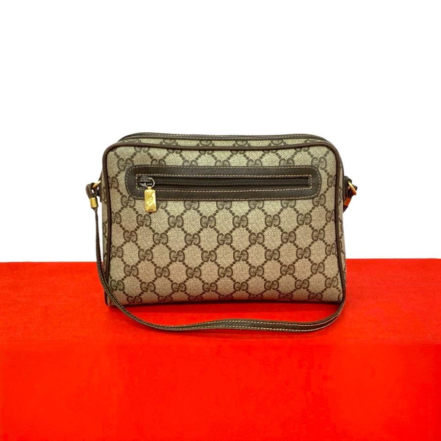 ほぼ未使用 GUCCI グッチ オールドグッチ ヴィンテージ GG ロゴ 金具 レザー ミニ ショルダーバッグ ポシェット サコッシュ ブラウン 52676 GUCCI - ほぼ未使用 GUCCI グッチ オールドグッチ ヴィンテージ GG