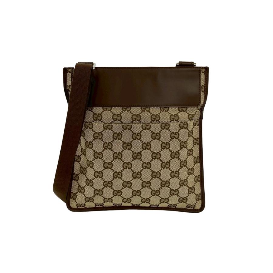 GUCCI（グッチ） 極 美品 GG 柄 ロゴ プレート金具 キャンバス レザー