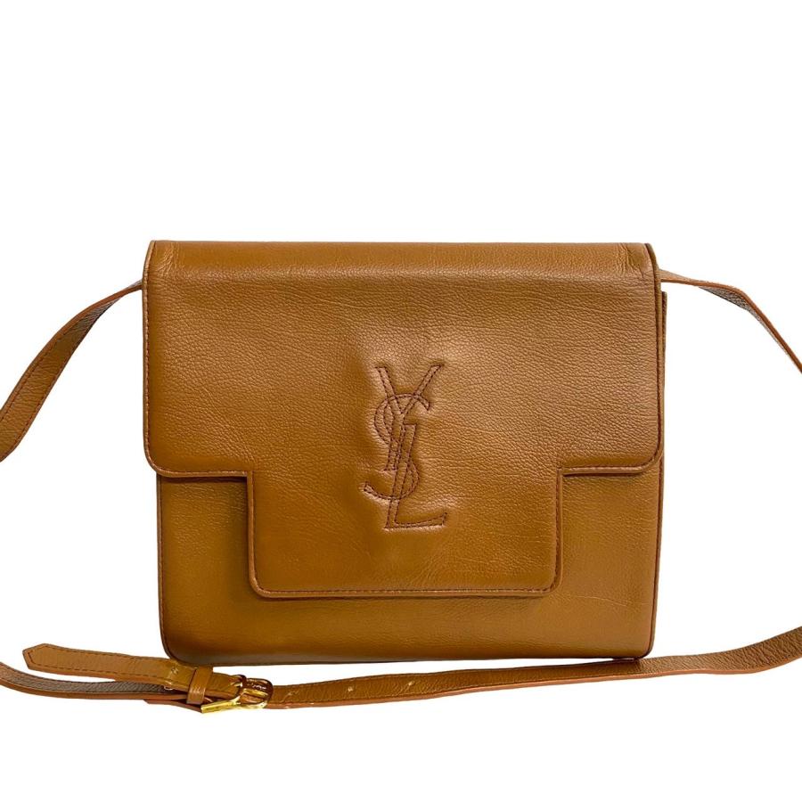 極 美品 YVES SAINT LAURENT イヴサンローラン YSL ロゴ ステッチ 