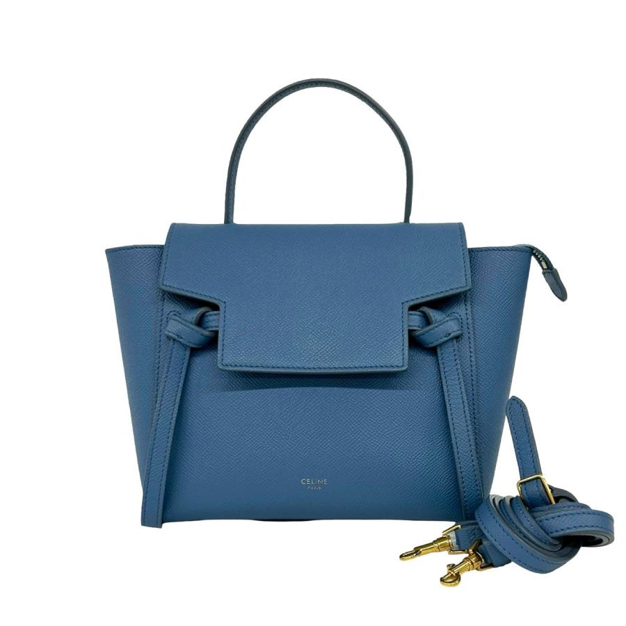 CELINE（セリーヌ） 極 美品 希少品 ベルトバッグ ナノ ロゴ レザー 本