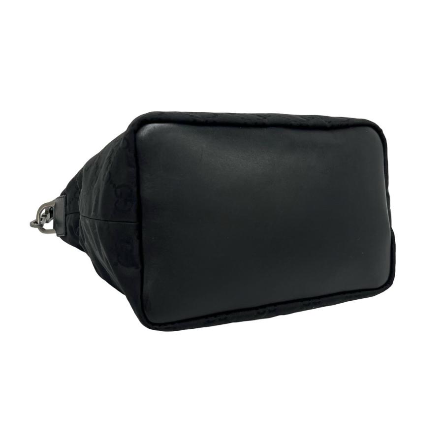 極 美品 GUCCI グッチ GGキャンバス バンブー レザー ナイロン ハンドバッグ ワンショルダーバッグ セミショルダーバッグ ブラック 71642 GUCCI（グッチ） 極 美品 GGキャンバス バンブー レザー ナイロン