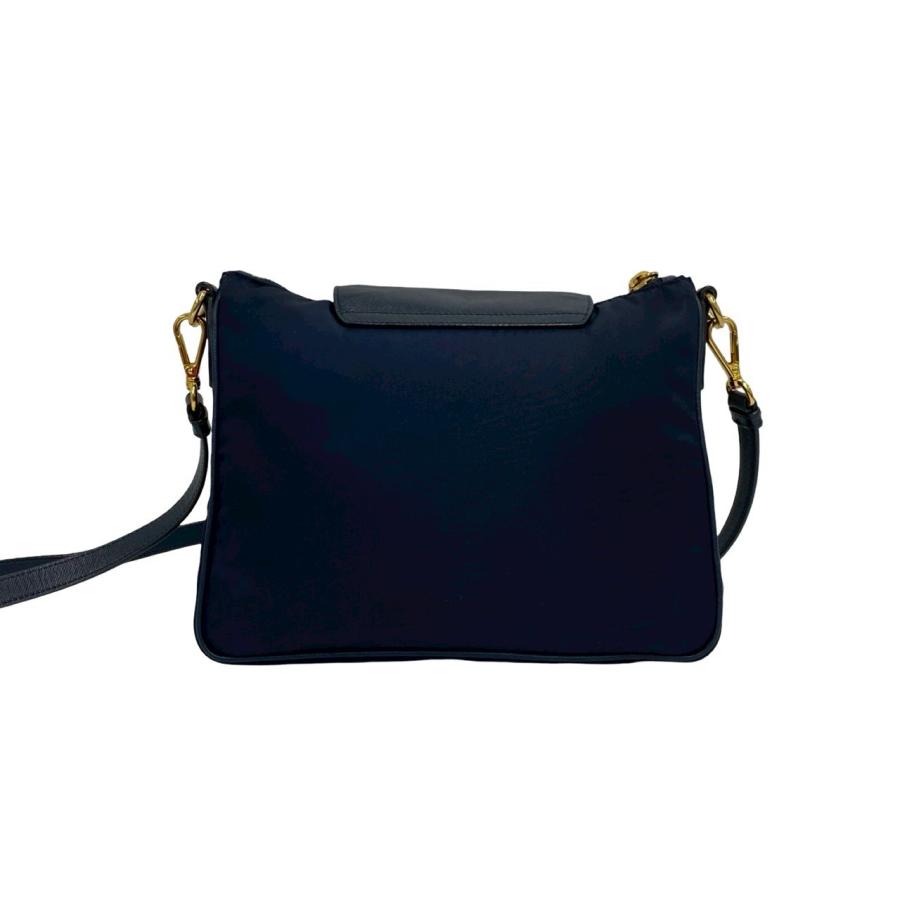 極 美品 PRADA プラダ 三角ロゴ 金具 ナイロン サフィアーノ レザー 本革 ミニ ショルダーバッグ ポシェット サコッシュ ネイビー 95105 PRADA（プラダ） 極 美品 三角ロゴ 金具 ナイロン サフィアーノ レザー