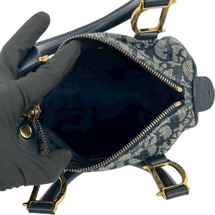 ビンテージディオール トロッター キャンバス　レザー ボストン ハンドバッグ 極 美品 Christian Dior ディオール ヴィンテージ トロッター柄