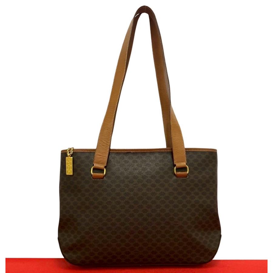 【美品】CELINE ヴィンテージ マカダム ブラウン トート バッグ CELINE（セリーヌ） 極 美品 希少品 ヴィンテージ マカダム ブラゾン