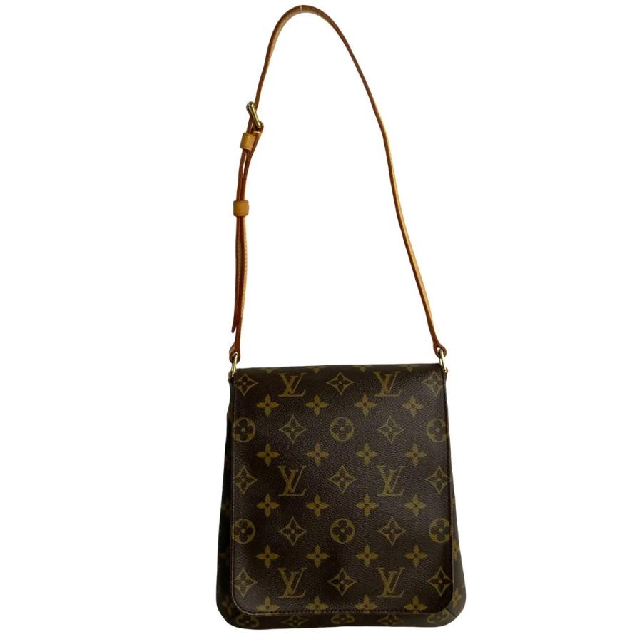 LOUIS VUITTON ほぼ未使用 袋付き ルイヴィトン ミュゼットサルサ モノグラム レザー ショルダーバッグ ポシェット ブラウン ...