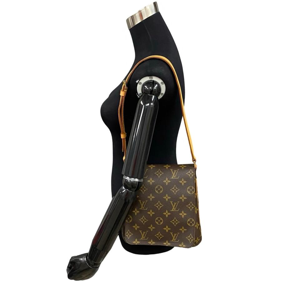 LOUIS VUITTON ほぼ未使用 袋付き ルイヴィトン ミュゼットサルサ モノグラム レザー ショルダーバッグ ポシェット ブラウン ...