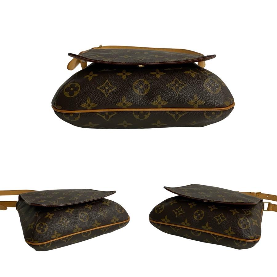 LOUIS VUITTON ほぼ未使用 袋付き ルイヴィトン ミュゼットサルサ モノグラム レザー ショルダーバッグ ポシェット ブラウン ...