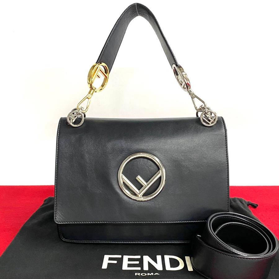 FENDI（フェンディ） 極 美品 袋付 キャナイエフ F ロゴ 金具 レザー
