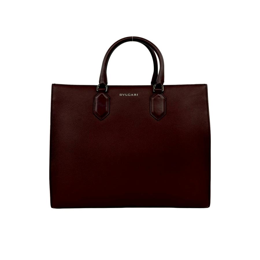 BVLGARI（ブルガリ） 未使用保管品 袋付 ロゴ トートバッグ レザー 本