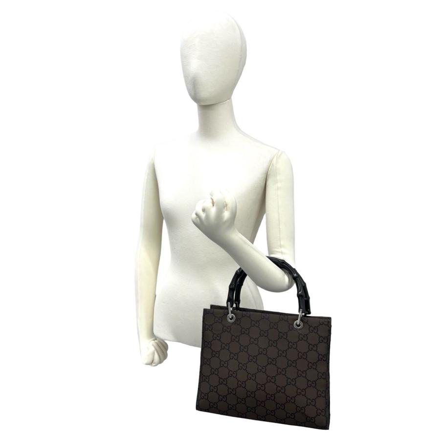 GUCCI（グッチ） 極 美品 バンブー GG 柄 ナイロン レザー 本革 