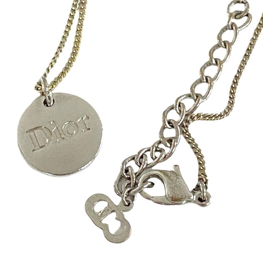 【美品】Christian Dior ディオール ネックレス ロゴ サークル 極 美品 Christian Dior ディオール ロゴ 刻印 モチーフ サークル