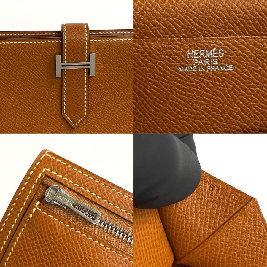 エルメス　ベアンスフレ　ヴォーエプソン□J刻印　財布 HERMES（エルメス） 極 美品 箱付 希少品 D刻印 べアンスフレ ロゴ