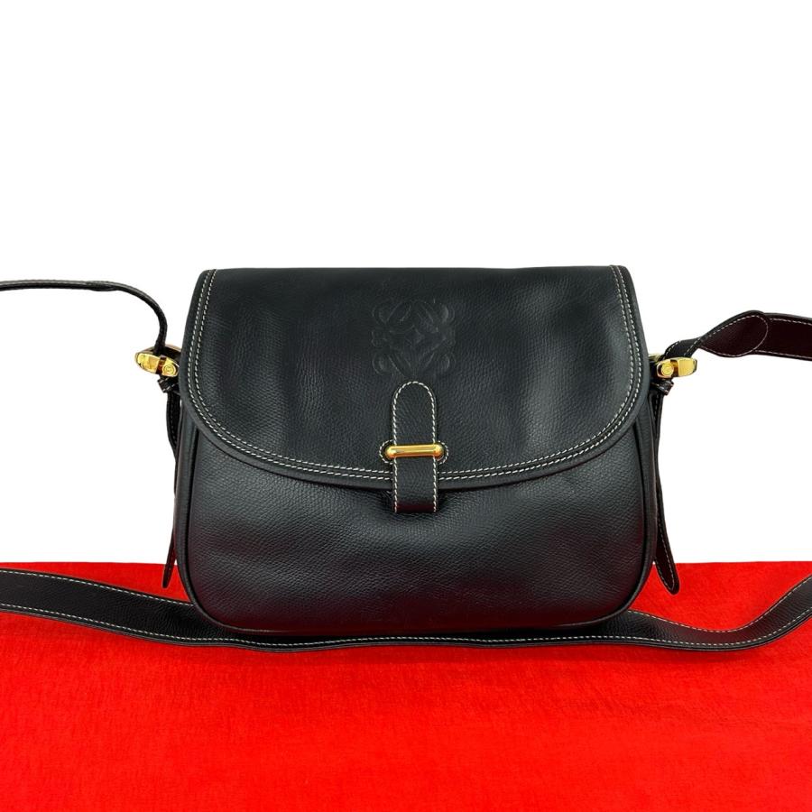 LOEWE（ロエベ） 極 美品 ヴィンテージ アナグラム ロゴ レザー 本革 