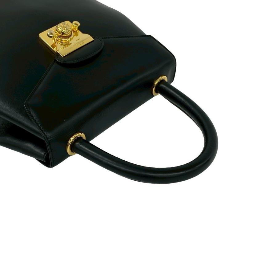 極 美品 Salvatore Ferragamo サルヴァトーレフェラガモ ハイヒール パンプス金具 レザー 2way ショルダーバッグ ブラック 77082 極 美品 Salvatore Ferragamo サルヴァトーレフェラガモ ハイヒール