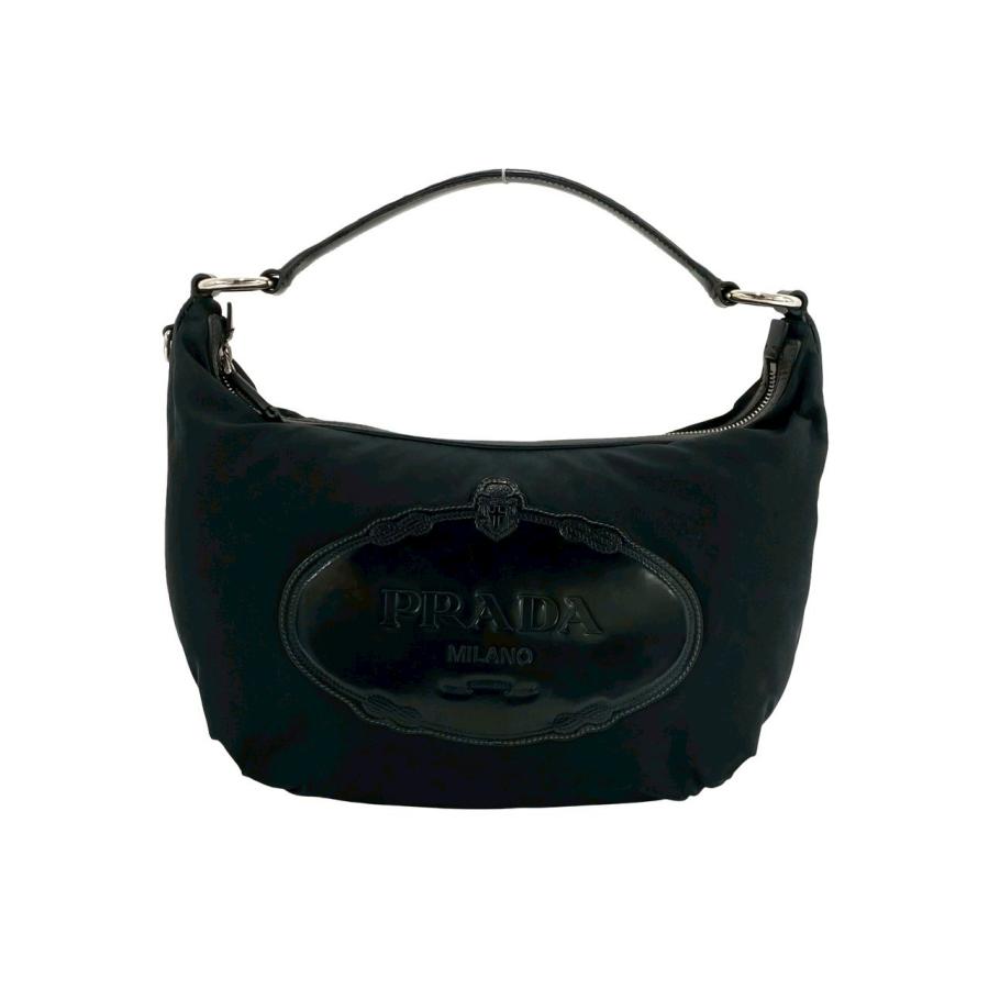 PRADA（プラダ） 極 美品 希少品 ロゴ 刻印 ナイロン パテントレザー
