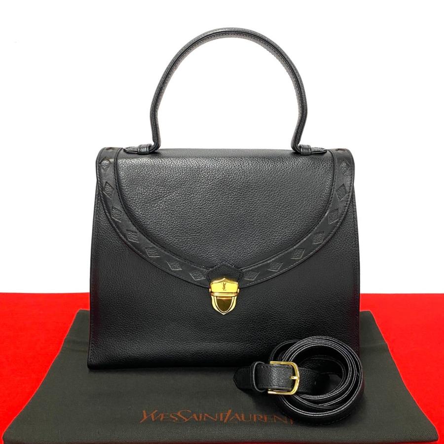 Yves Saint Laurent（イヴ・サンローラン） 極 美品 ロゴ 金具 レザー