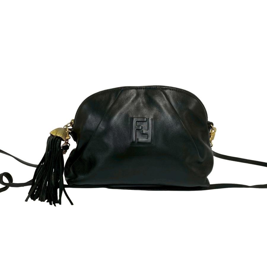 FENDI（フェンディ） 極 美品 FF ロゴ エンボス レザー 本革 タッセル