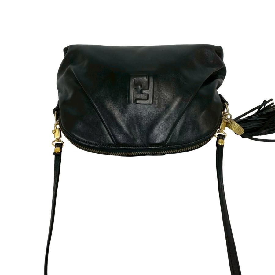 FENDI（フェンディ） 極 美品 FF ロゴ エンボス レザー 本革 タッセル