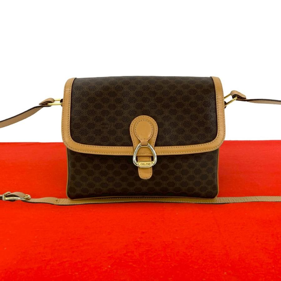 2604-107｜セリーヌ ショルダーバッグ ブラウン マカダム柄 トリオンフ CELINE - 2604-107｜セリーヌ ショルダーバッグ ブラウン マカダム柄