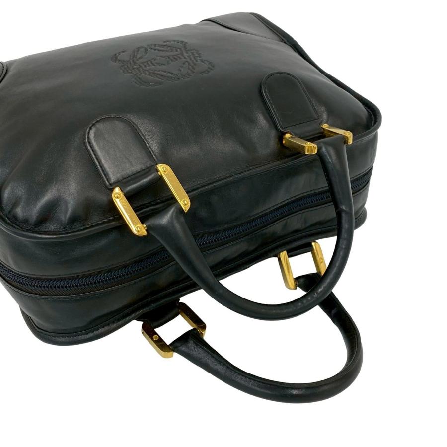 LOEWE ロエベ ビジネスバッグ ビンテージ ブラック レザー 革 LOEWE（ロエベ） 極 美品 ヴィンテージ アマソナ 32 アナグラム ロゴ