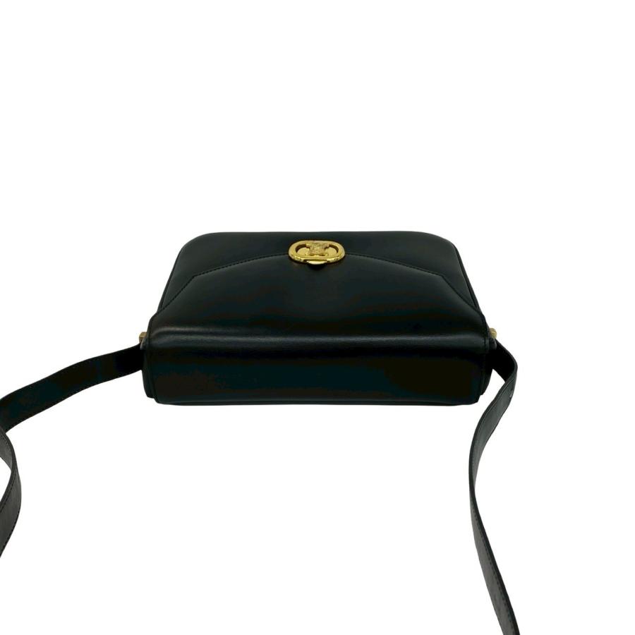 極 美品 CELINE セリーヌ ヴィンテージ トリオンフ ロゴ 金具 レザー 本革 ショルダーバッグ セミショルダーバッグ ブラック 78904 CELINE（セリーヌ） 極 美品 ヴィンテージ トリオンフ ロゴ 金具