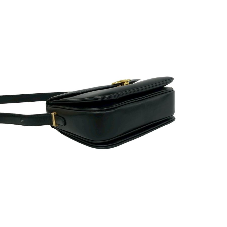 極 美品 CELINE セリーヌ ヴィンテージ トリオンフ ロゴ 金具 レザー 本革 ショルダーバッグ セミショルダーバッグ ブラック 78904 CELINE（セリーヌ） 極 美品 ヴィンテージ トリオンフ ロゴ 金具