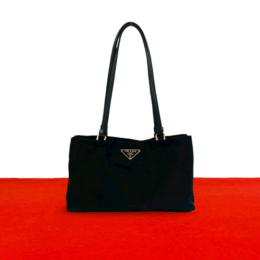 美品】PRADA/ 三角ロゴ/ブラック/トートバッグ/ハンドバッグ 【公式通販】