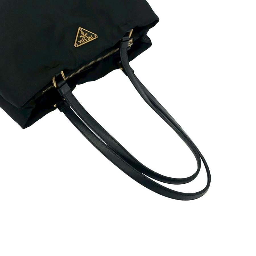 PRADA（プラダ） 極 美品 三角ロゴ 金具 ナイロン レザー トートバッグ