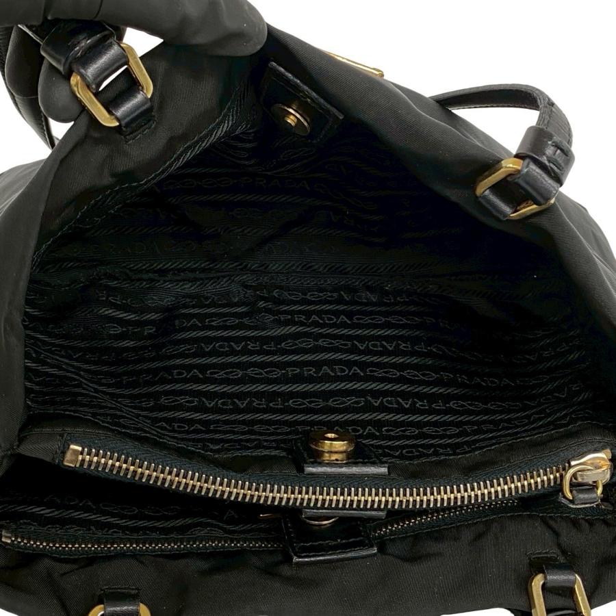 PRADA（プラダ） 極 美品 三角ロゴ 金具 ナイロン レザー トートバッグ