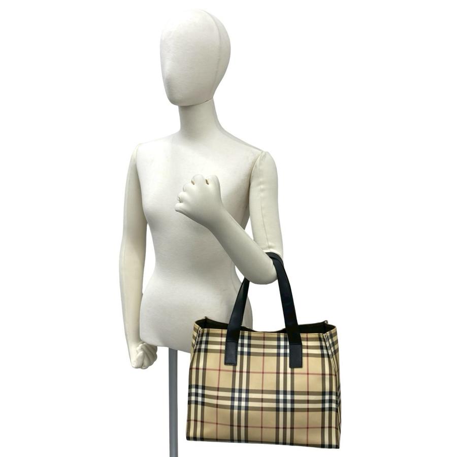 【Burberry】　美品　ノバチェック　ハンドバッグ BURBERRY（バーバリー） 極 美品 ノバチェック 柄 レザー 本革