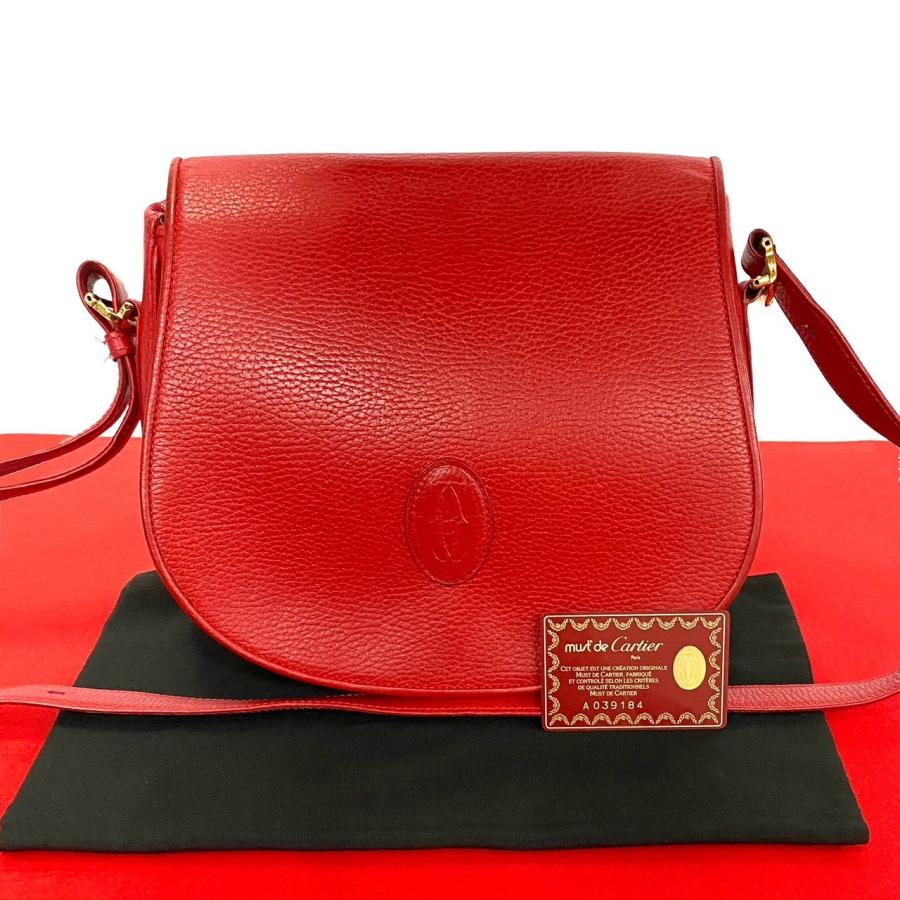 極 美品 希少品 CARTIER カルティエ ヴィンテージ マストライン レザー 