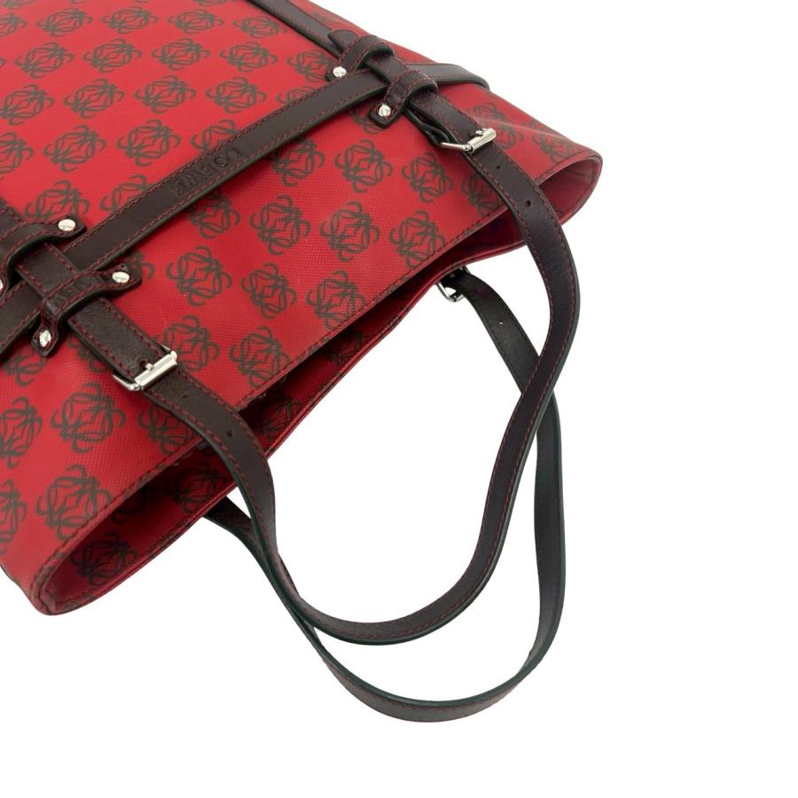 LOEWE（ロエベ） 極 美品 アナグラム ロゴ 総柄 レザー 本革