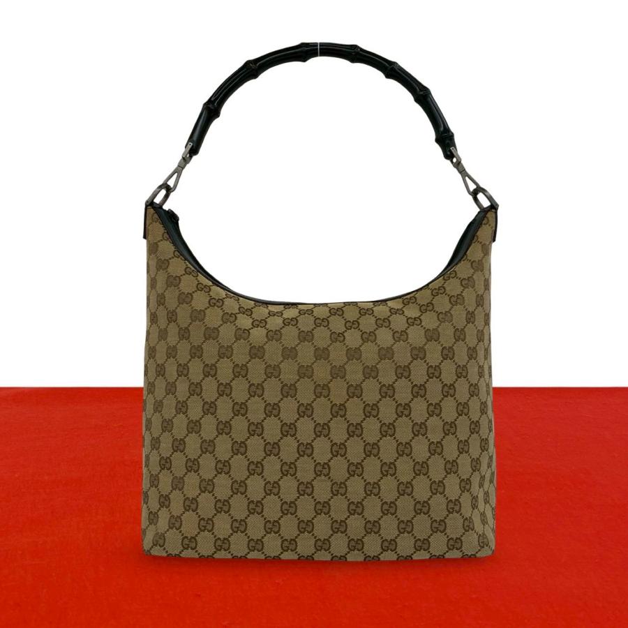 GUCCI（グッチ） 極 美品 バンブー GG 柄 キャンバス レザー 本革 セミ