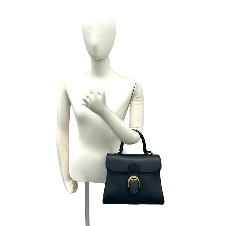 極 美品 希少品 保存袋付き DELVAUX デルヴォー ブリヨン MM ロゴ 金具 