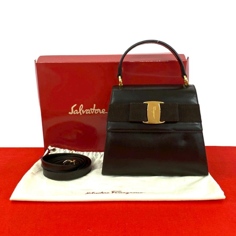 極 美品 箱 袋付 Salvatore Ferragamo サルヴァトーレフェラガモ 