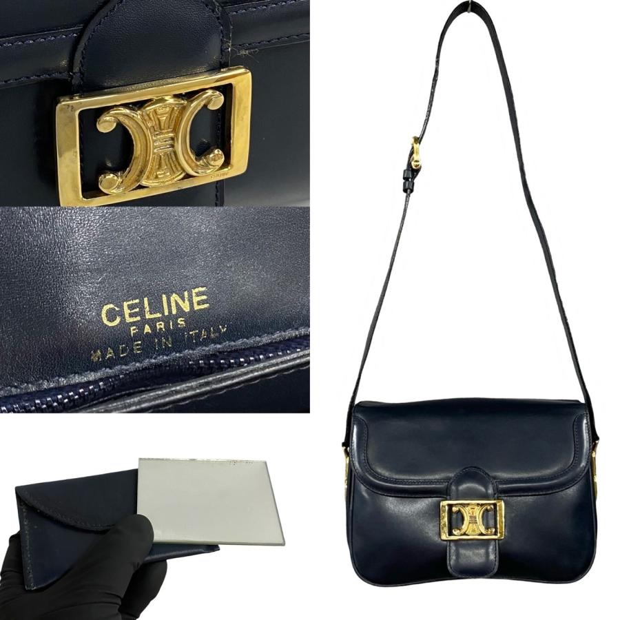 CELINE（セリーヌ） 極 美品 鏡付 ヴィンテージ トリオンフ ロゴ 金具