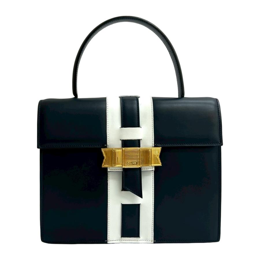 CELINE（セリーヌ） 極 美品 袋付 ヴィンテージ ロゴ リボン 金具