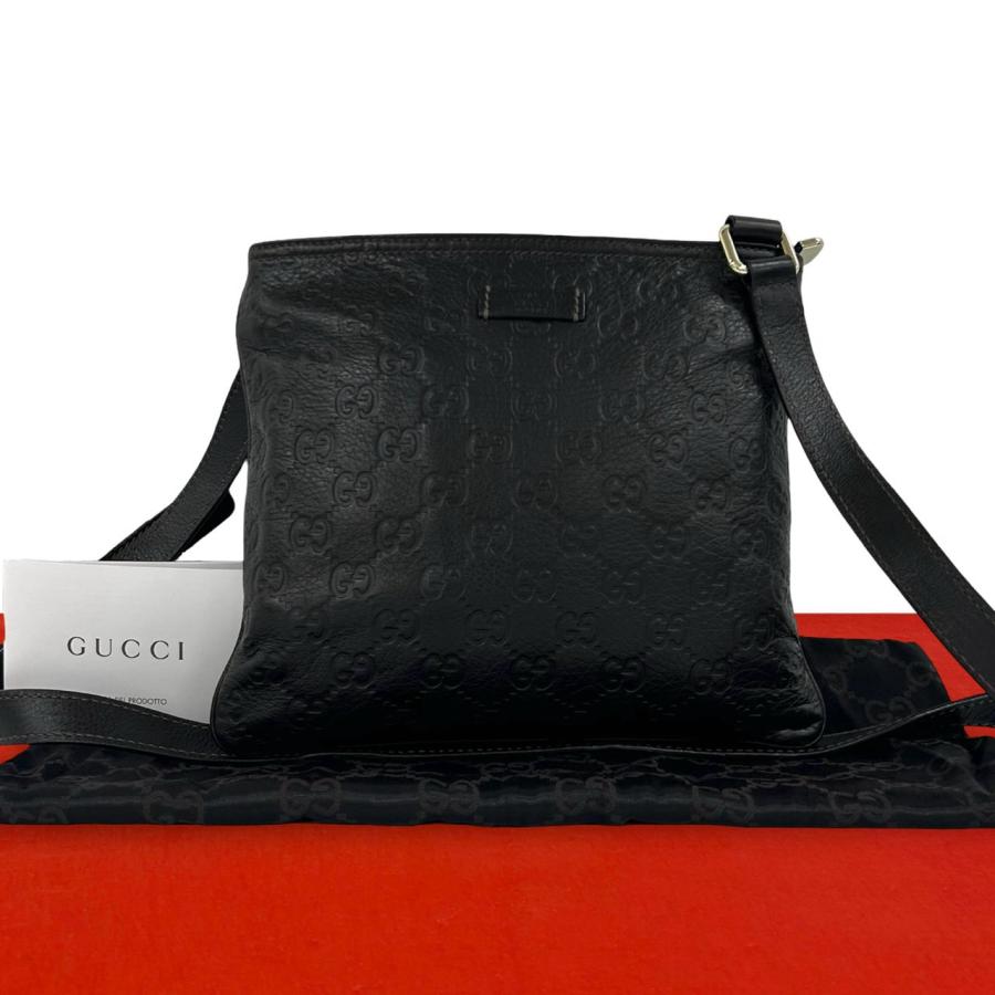 GUCCI（グッチ） 極 美品 袋付き シマ GG 柄 刻印 レザー 本革 ミニ
