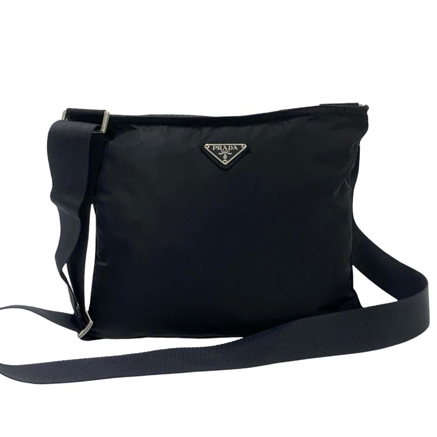 PRADA（プラダ） 極 美品 希少品 三角ロゴ 金具 ナイロン レザー 本革