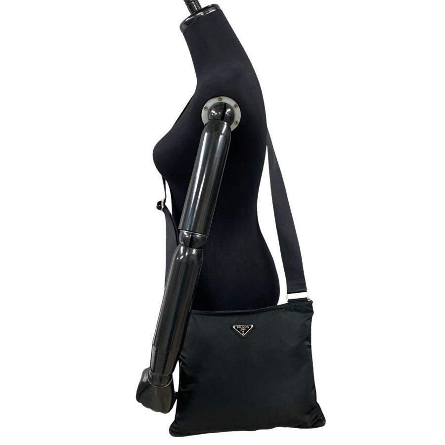 極 美品 希少品 PRADA プラダ 三角ロゴ 金具 ナイロン レザー 本革 
