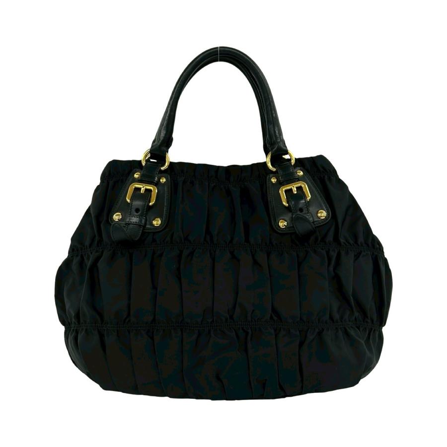 PRADA（プラダ） 極 美品 希少品 ロゴ 金具 ギャザー テスート