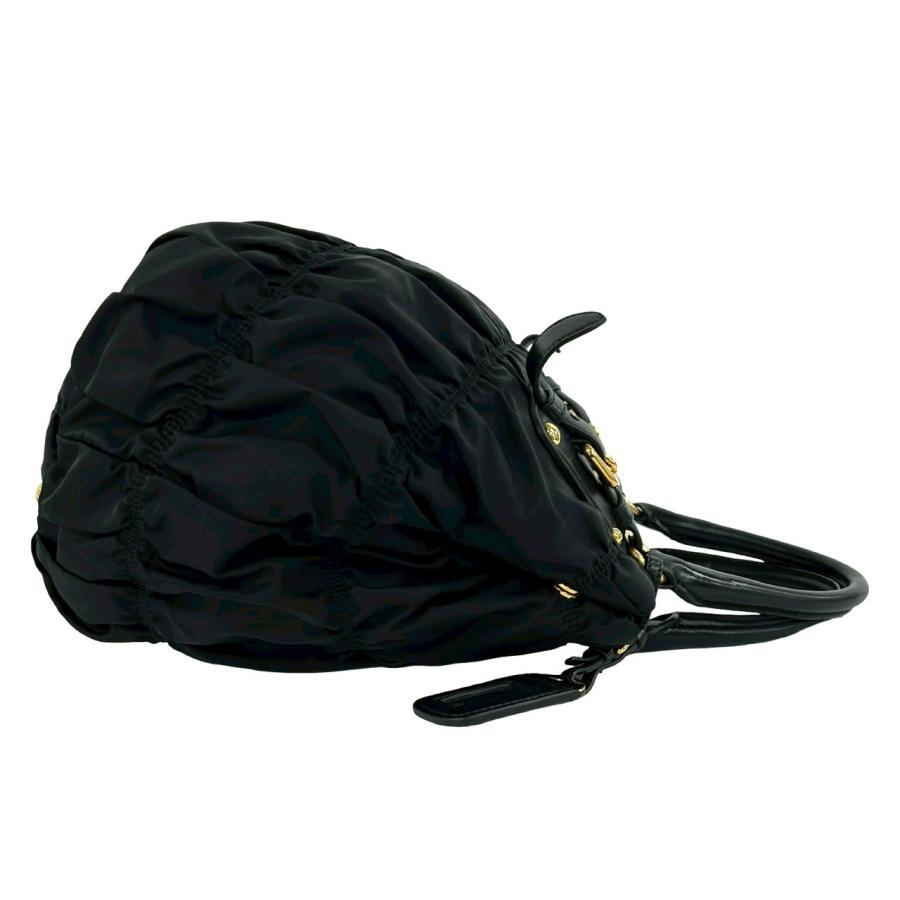 PRADA（プラダ） 極 美品 希少品 ロゴ 金具 ギャザー テスート
