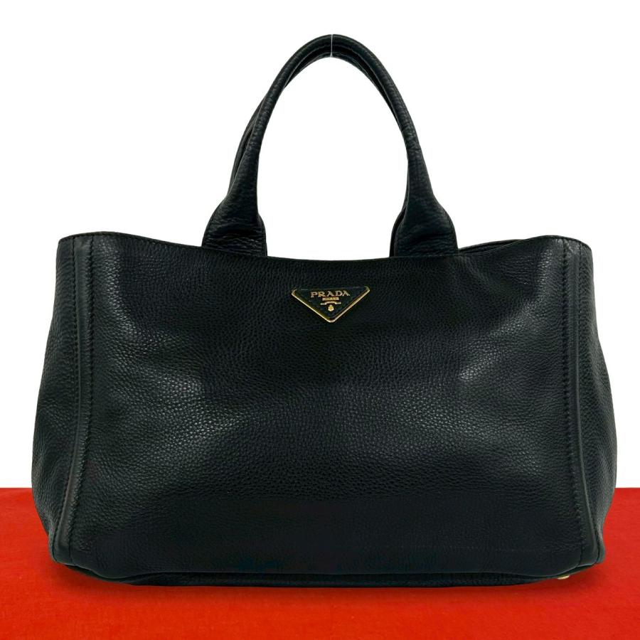 ⭐️最終お値下げしました⭐️PRADA⭐️ 黒 レザー ビジネストートバッグ　三角ロゴ 美品】PRADA/ 三角ロゴ/ブラック/トートバッグ/ハンドバッグ 【公式通販】
