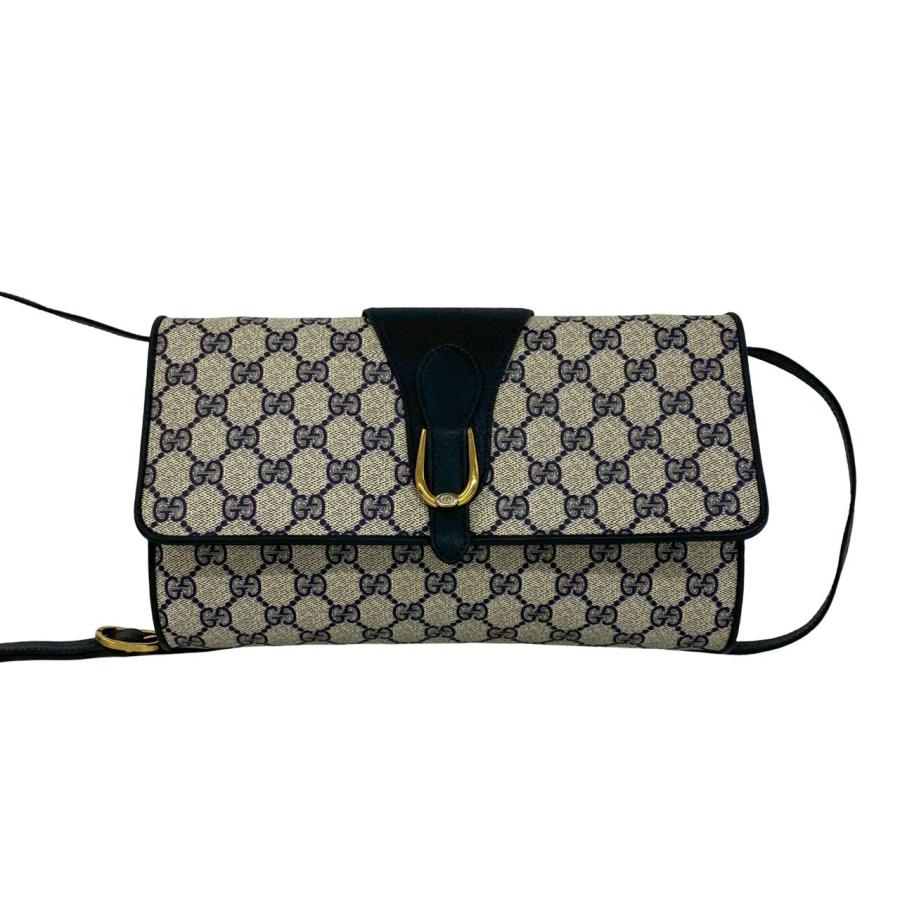 GUCCI（グッチ） 極 美品 オールドグッチ GG ロゴ 柄 金具 レザー 本革