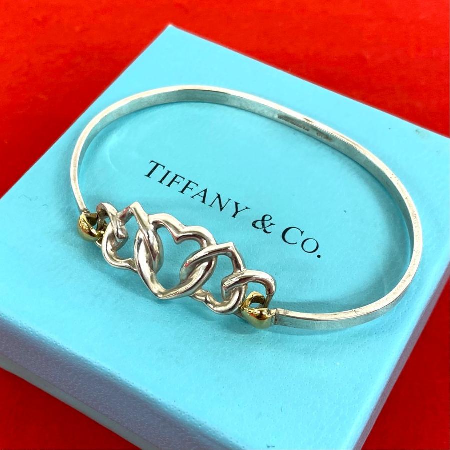 【美品】ティファニー トリプルスター コンビ ブレスレット 750/925 TIFFANY&Co.（ティファニー） 極 美品 ヴィンテージ トリプル ハート