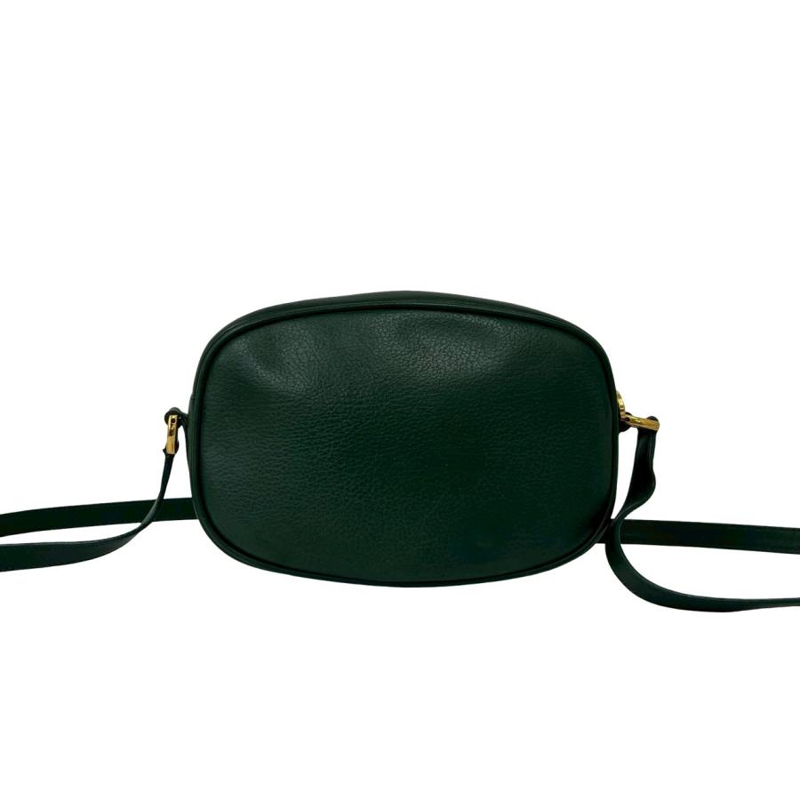 グッチ　グリーン レザー ショルダーバッグ GG　ロゴ　ヴィンテージ GUCCI（グッチ） 極 美品 袋付き オールドグッチ ヴィンテージ GG ロゴ